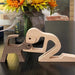 Gosszy A Man with CAT carving wood gift sculpture, Cat Lovers Gift, Home Decor wood sculpture