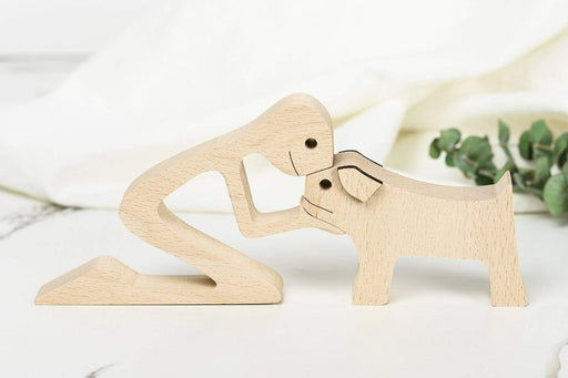 Gosszy A Man with Floppy ears and Short tail Dog Wood Sculpture, Dog Lovers Gift, Home Decor 23 wood sculpture