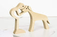 Gosszy A Stand Man with Tall Dog with Floppy Ears and Long Tail Wood Sculpture,Dog Lovers Gift, Home Decor 16 wood sculpture