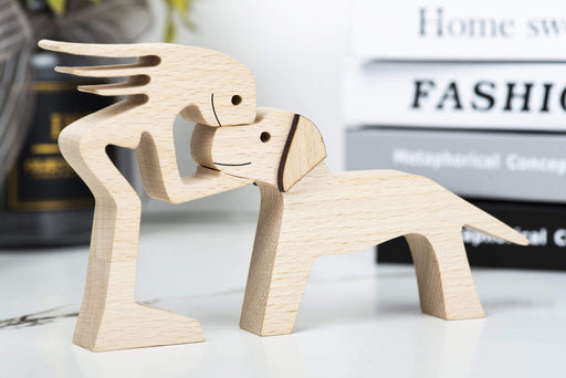 BOBO A Stand Women with V-shaped Floppy Ears and Long Tail Dog Wood Sculpture, Dog Lovers Gifts, Home Decor 12 wood sculpture