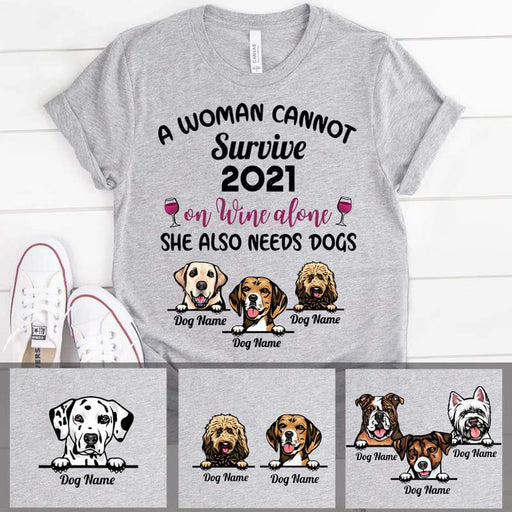 Gosszy A Woman Cannot Survive 2021 On Wine Alone T-Shirt, Senior Gift, Graduation Day Tshirt