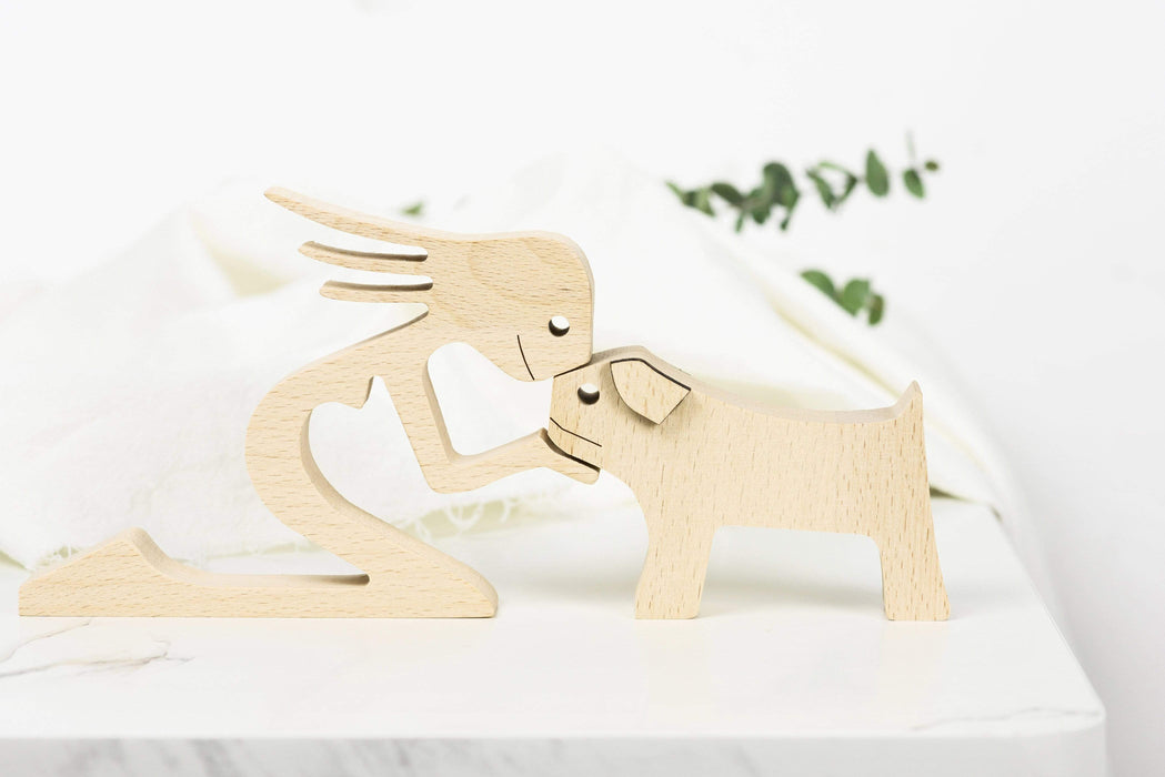 BOBO A Woman with Floppy ears and Short tail Dog Wood Sculpture, Dog Lovers Gift, Home Decor 24 wood sculpture