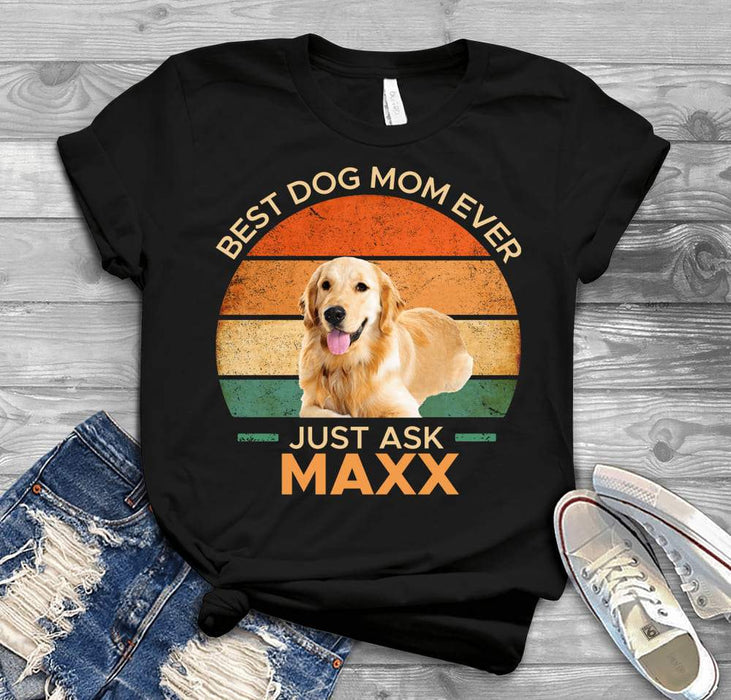 Gosszy Best Dog Mom/Dog Dad Ever Upload Dog Image, Dog Lover Gift Tshirt Premium T-Shirt / Black / S