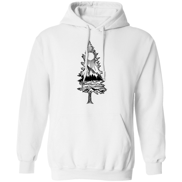 CustomCat Camping Hik Mountain Apparel G185 Pullover Hoodie 8 oz. / White / S