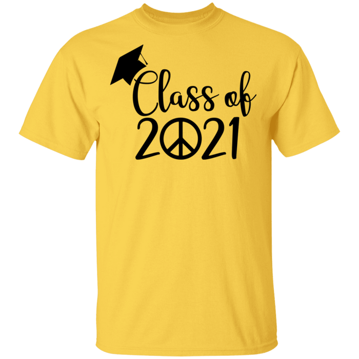 CustomCat Class of 2021 - peace, graduation shirt, graduation gift Apparel G500 5.3 oz. T-Shirt / Daisy / S