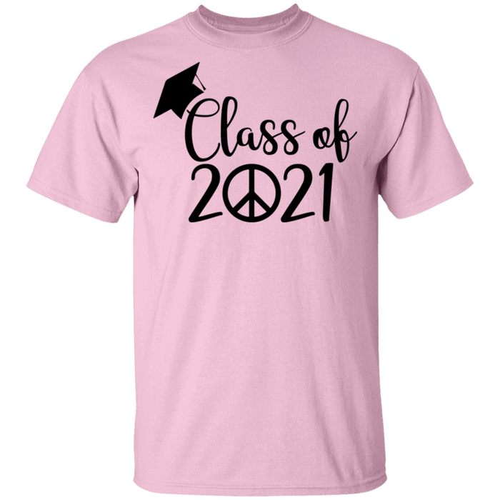 CustomCat Class of 2021 - peace, graduation shirt, graduation gift Apparel G500 5.3 oz. T-Shirt / Light Pink / S