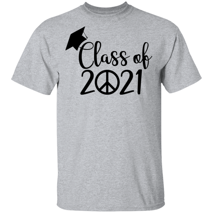 CustomCat Class of 2021 - peace, graduation shirt, graduation gift Apparel G500 5.3 oz. T-Shirt / Sport Grey / S