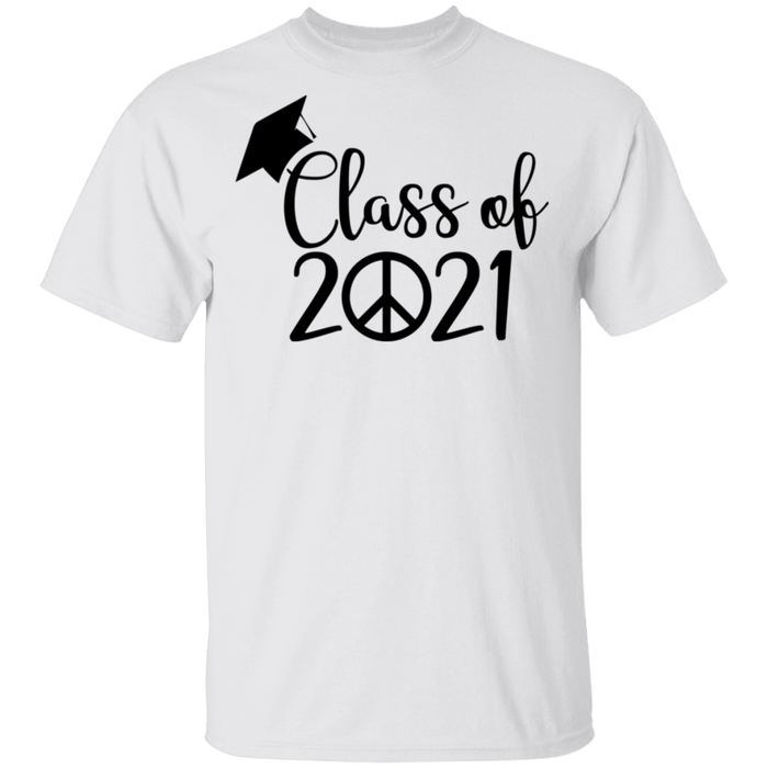 CustomCat Class of 2021 - peace, graduation shirt, graduation gift Apparel G500 5.3 oz. T-Shirt / White / S