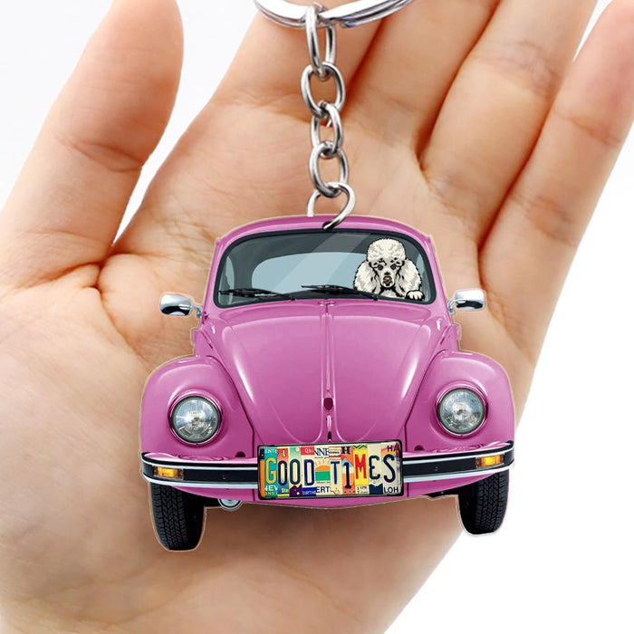 Gosszy Classic Car Dog Breeds Custom Acrylic Keychain, Dog Lover Gift, For Campers Keychain Keychain Acrylic