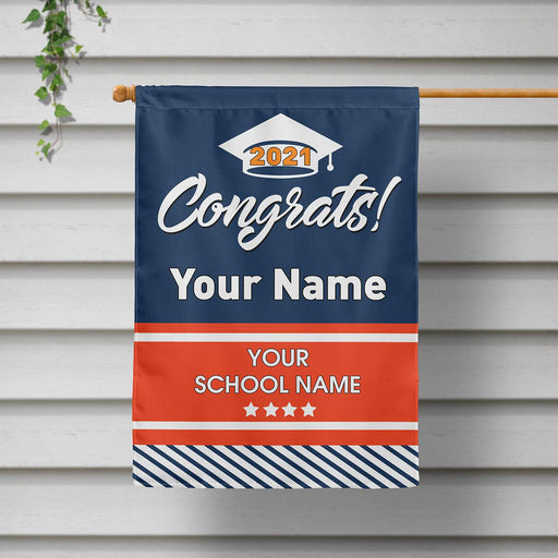 Gosszy Congrats 2021 Garden Flag, Gift Idea Graduation Party Flag Garden Flag 12x 18 inch Garden Flag Without flagpole