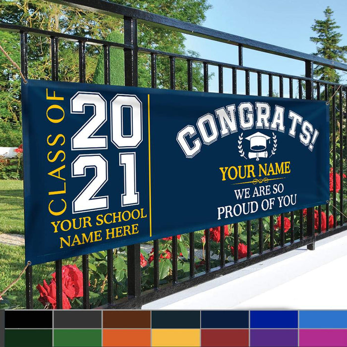 Gosszy Congrats Class of 2021 Banner, Gift Idea Senior Graduation Banner 60 x 20 inch