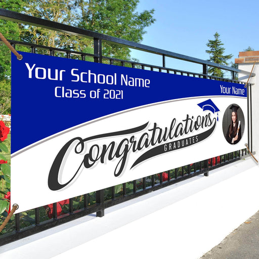 Gosszy Congratulation Graduates Class of 2021 Custom Image banner, Graduation Gift Banner