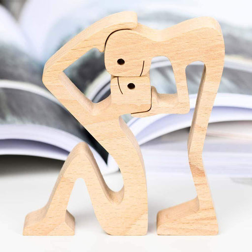 Gosszy Couple Gay LGBT Wood Sculpture, Couple Wooden Carving Gifts Home Decor W17 wood sculpture