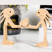 Gosszy Couple Lesbian LGBT stand with Heart Wood Sculpture, Couple Wooden Carving Gifts Home Decor W18 wood sculpture