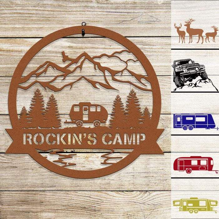 Gosszy Custom Camping Metal Sign, Camping Gift Metal Sign