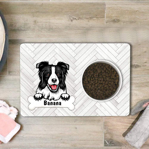 Gosszy Custom Dog Food Placemat With Anti-slip Rubber,Dog Lover Gift Food Mat 10 x 16 Inch / PU Leather + PVC