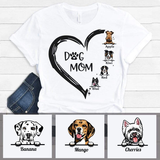 Gosszy Custom Dog Mom T-shirt, Dog Lovers Gift, Gift For Her, Animal Love, Mother day gift Tshirt