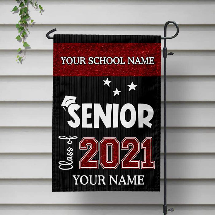 Gosszy Custom Graduation Garden Flag, Senior 2021, Best Gift Idea Party Flag Garden Flag Without flagpole