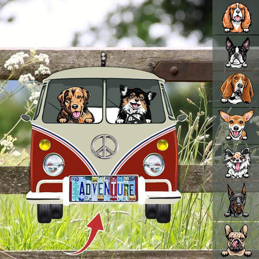 Gosszy Custom License Plate Vintage Car Metal Sign, Dog Lover Gift, Hippie Lover Gift Metal Sign 12” x 12” / Aluminum with Powder-Coated