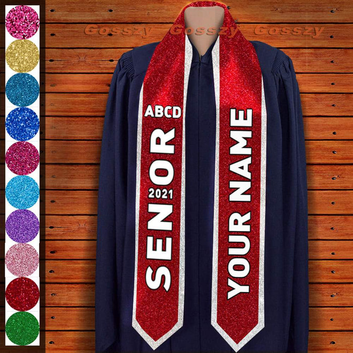 Gosszy Custom Name And Senior Class Of Year Graduarion Stoles, Graduation Gift Stoles Triangle 6x72 inch