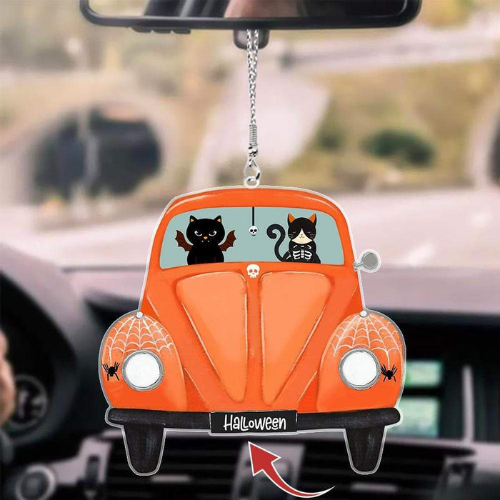 Gosszy Custom Pet Car Hanging Ornament, Dog Lover Gift, Cat Lover Gift, Halloween Gift Car Hanging 3.3 inches / Acrylic