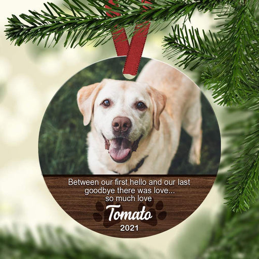 Gosszy Custom Pet Memories Ornament, Dog Lover Gift, Cat Lover Gift, Christmas Gift Circle Ornament