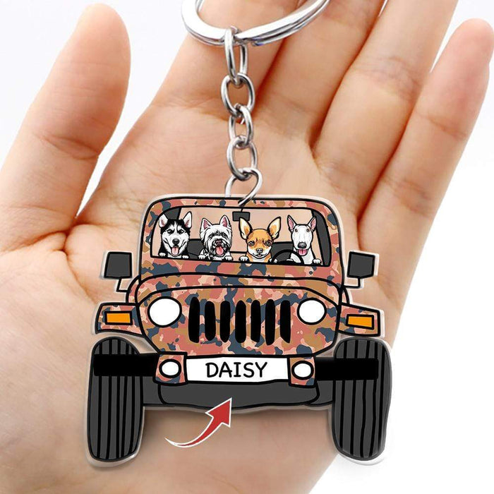 Gosszy Custom Photo Dog Veteran Acrylic Keychain, Dog Lover Gift Keychain Acrylic