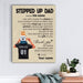 Gosszy Custom Stepped Up Dad Canvas, Gift Ideas For Daddy, Family Design Decor  Canvas 8 x 12 Inch / Satin Finish: Cotton & Polyester