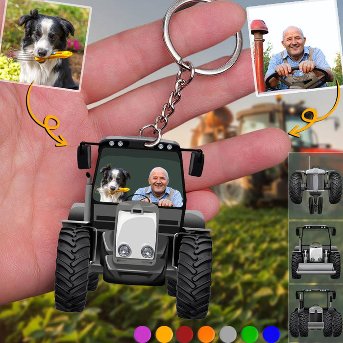 Gosszy Custom Tractor Dog Breed Classical Acrylic Keychain, Dog Lover Gift Keychain Acrylic