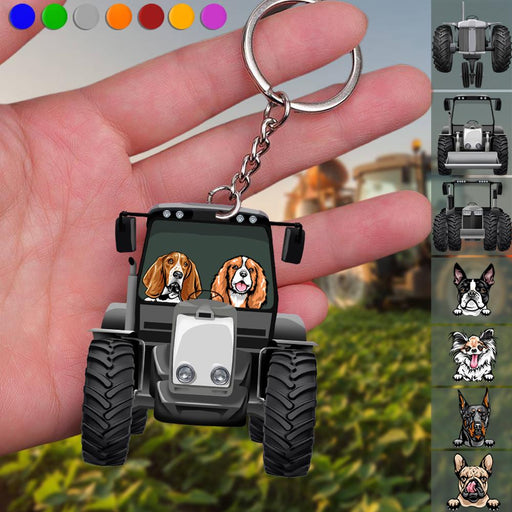 Gosszy Custom Tractor Dog Breed Classical Acrylic Keychain, Dog Lover Gift Keychain Acrylic 50mm x 50mm / 1 Piece