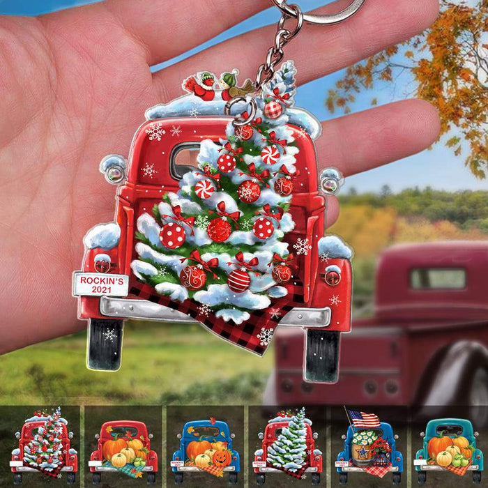 Gosszy Custom Truck Acrylic Keychains For Christmas Day Keychain Acrylic 50mm x 50mm / 3 Pieces