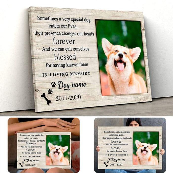 Gosszy Custom Upload Image Dog Canvas, Dog Lover Gift, Dog Loss Gift  Canvas