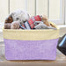 Gosszy Custom Upload Image & Name Pet Toys Bin Storage, Dog Lovers Gift, Cat Lover Gift Storage Purple / 15*10.6*9.4 Inch / Cotton and Linen