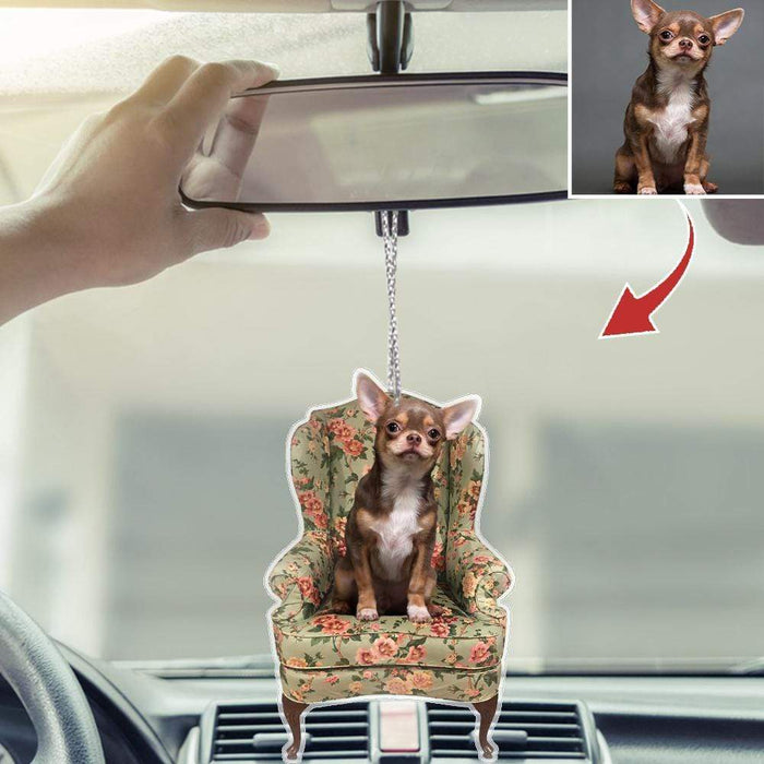 Gosszy Custom Upload Image Pet Acrylic Car Hanging Accessories, Dog And Cat Lover Gift Car Hanging 3.3 inches / Acrylic