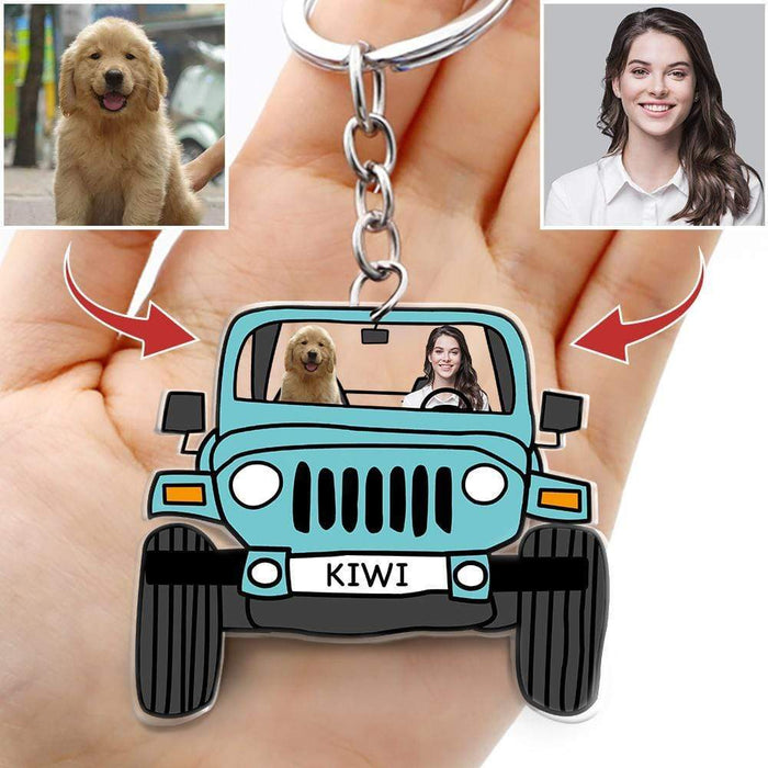 Gosszy Custom Upload Photo Dog Keychain, Dog Lover Gift, Cat Lover Gift, Acrylic Keychain 2"x2" Keychain Acrylic 50mm x 50mm / 1 Piece