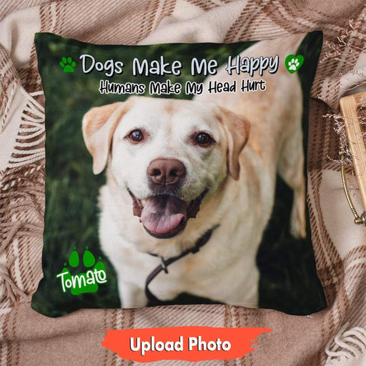 Gosszy Custom Upload Photo Throw Pillow, Dog Lover Gift, Custom Dog Pillow, Gift For Dog Dad, Gift For Dog Mom pillow 18x18 in- 45cmx 45cm