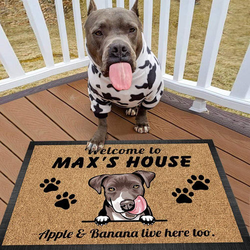 Gosszy Custom Welcome To Dog House Doormat, Dog Lover Gift, Non-slip Mats, Funny Doormat Doormat 15" x 24" / Top: Non-Woven Fabric