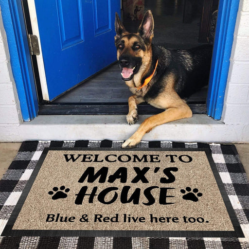 Gosszy Custom Welcome To Dog House Doormat, Dog Lover Gift, Non-slip Welcome Mats Doormat 15" x 24" / Top: Non-Woven Fabric