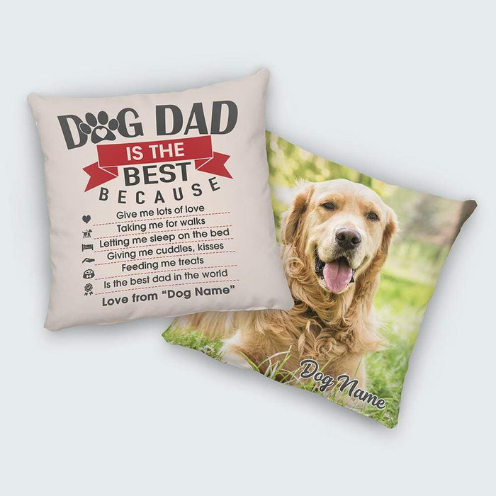 Gosszy Dog Dad Is The Best Throw Pillow, Dog Lover Gift pillow 18x18 in - 45x45cm