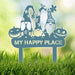 Gosszy Fall Pumpkin Gnome Monogram Metal Yard Sign, Gnome Gift, Gardening Gift Metal Sign