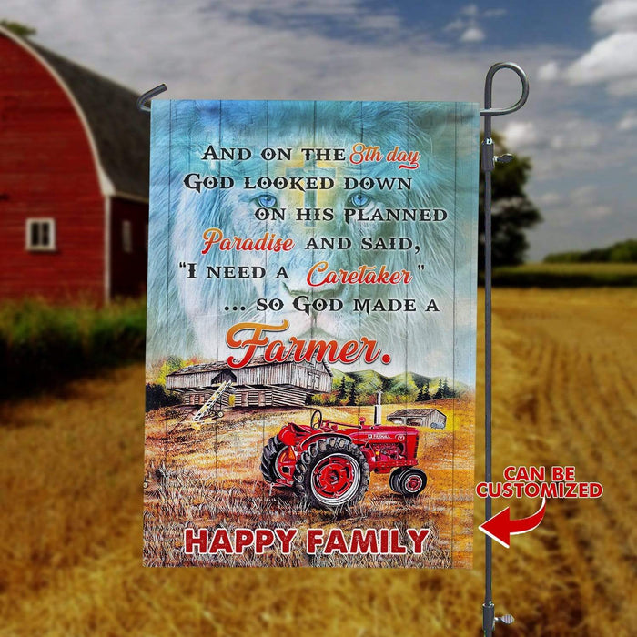 Gosszy God Looked Down And Made A Farmer Caretaker, Farmer Gift, Garden Flag Garden Flag