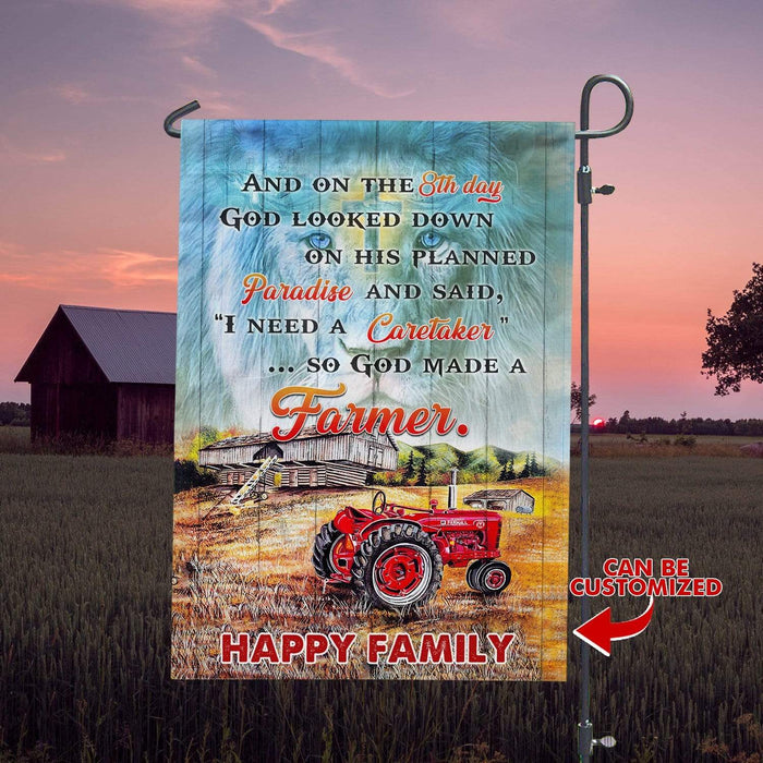 Gosszy God Looked Down And Made A Farmer Caretaker, Farmer Gift, Garden Flag Garden Flag