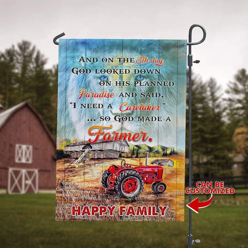 Gosszy God Looked Down And Made A Farmer Caretaker, Farmer Gift, Garden Flag Garden Flag Garden Flag WITHOUT POLE / Polyester / 12 x 18 Inch