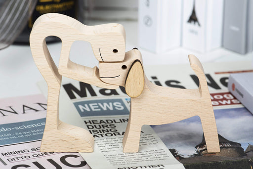 Gosszy Gosszy - A Stand Man with Floppy Ears Long Pointy Tail Dog Wood Sculpture, Dog Lovers Gifts, Home Decor 10 wood sculpture