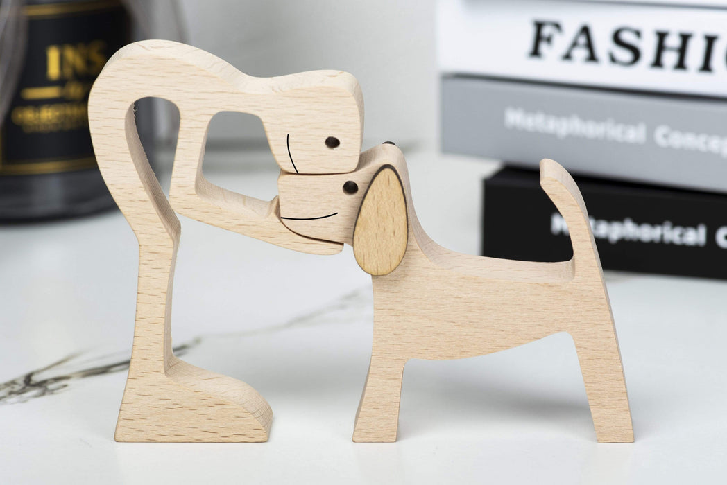 Gosszy Gosszy - A Stand Man with Floppy Ears Long Pointy Tail Dog Wood Sculpture, Dog Lovers Gifts, Home Decor 10 wood sculpture