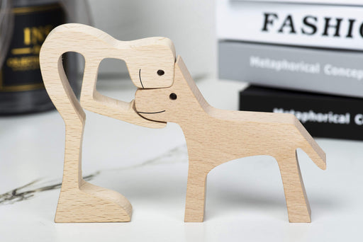 Gosszy Gosszy - A Stand Man with Pointy Ears Long Tail Dog Wood Sculpture, Dog Lovers Gifts, Home Decor 11 wood sculpture