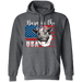 CustomCat Gosszy - Barn in the us - cow - tshirt Apparel G185 Gildan Pullover Hoodie 8 oz. / Dark Heather / S