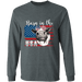 CustomCat Gosszy - Barn in the us - cow - tshirt Apparel G240 Gildan LS Ultra Cotton T-Shirt / Dark Heather / S