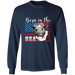 CustomCat Gosszy - Barn in the us - cow - tshirt Apparel G240 Gildan LS Ultra Cotton T-Shirt / Navy / S
