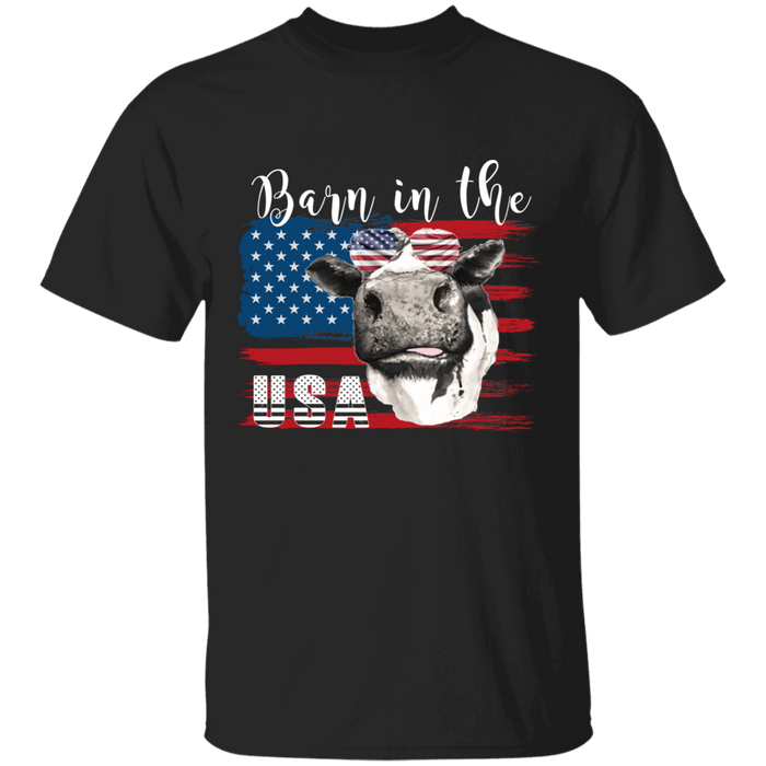 CustomCat Gosszy - Barn in the us - cow - tshirt Apparel G500 Gildan 5.3 oz. T-Shirt / Black / S